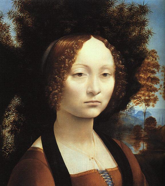  Leonardo  Da Vinci Portrait of Ginerva de'Benci France oil painting art